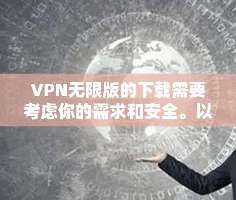 VPN无限版的下载需要考虑你的需求和安全。以下是一些推荐的VPN服务，并提供下载链接和步骤